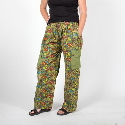 Mushroom Print Cargo Trousers