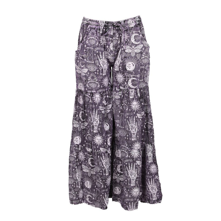 Low Rise Wide Leg Screen Print Trousers