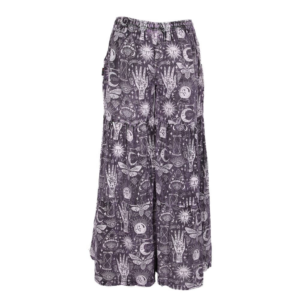 Low Rise Wide Leg Screen Print Trousers