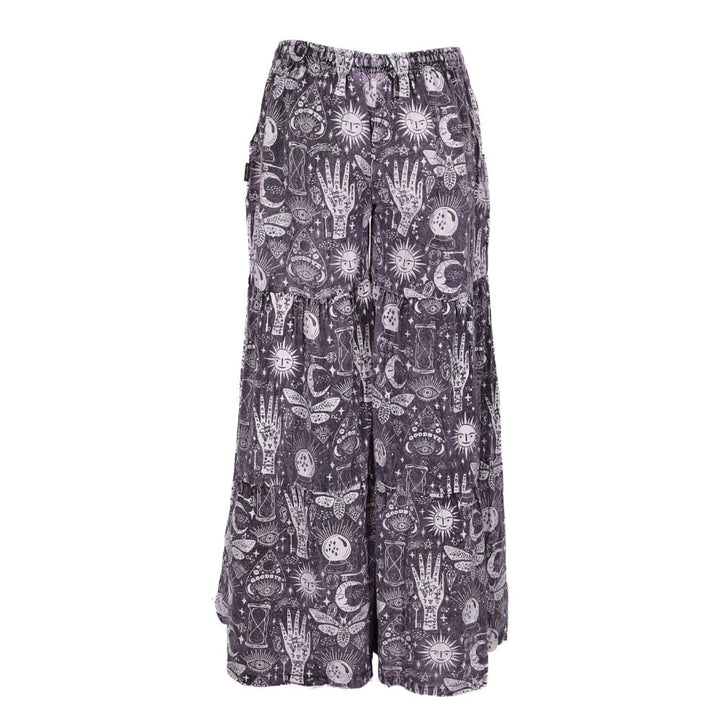 Low Rise Wide Leg Screen Print Trousers