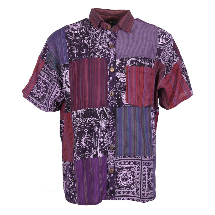Short Sleeve Patchwork Shirt