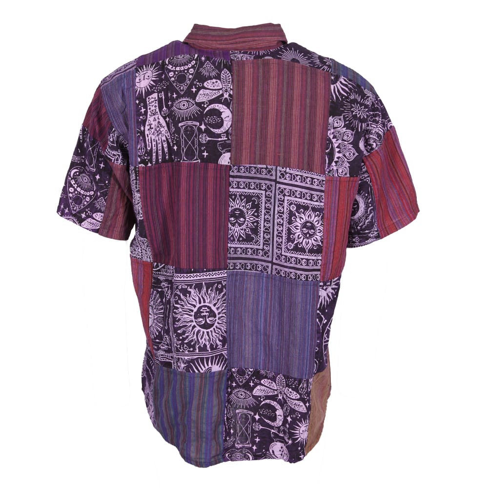 Short Sleeve Patchwork Shirt