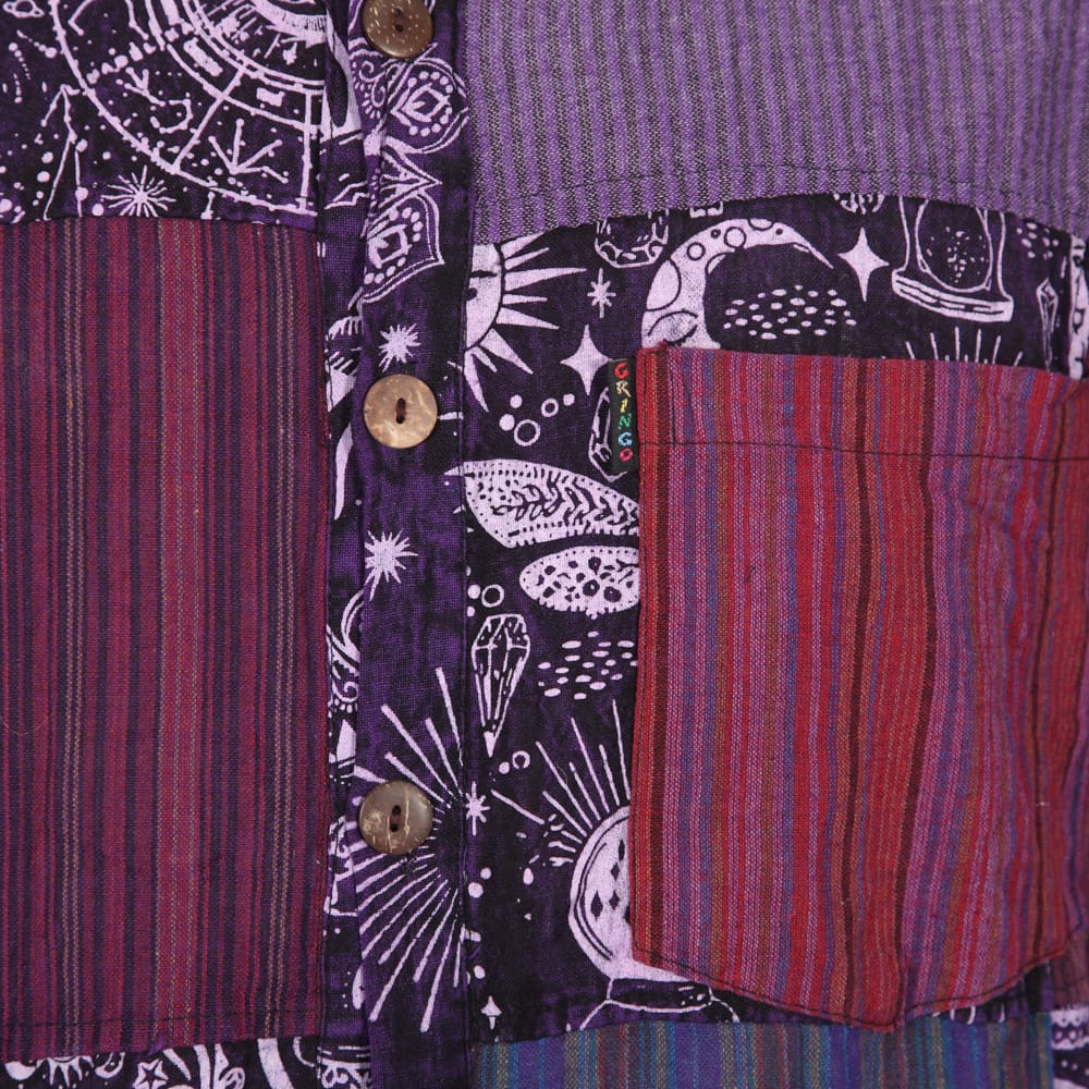 Short Sleeve Patchwork Shirt