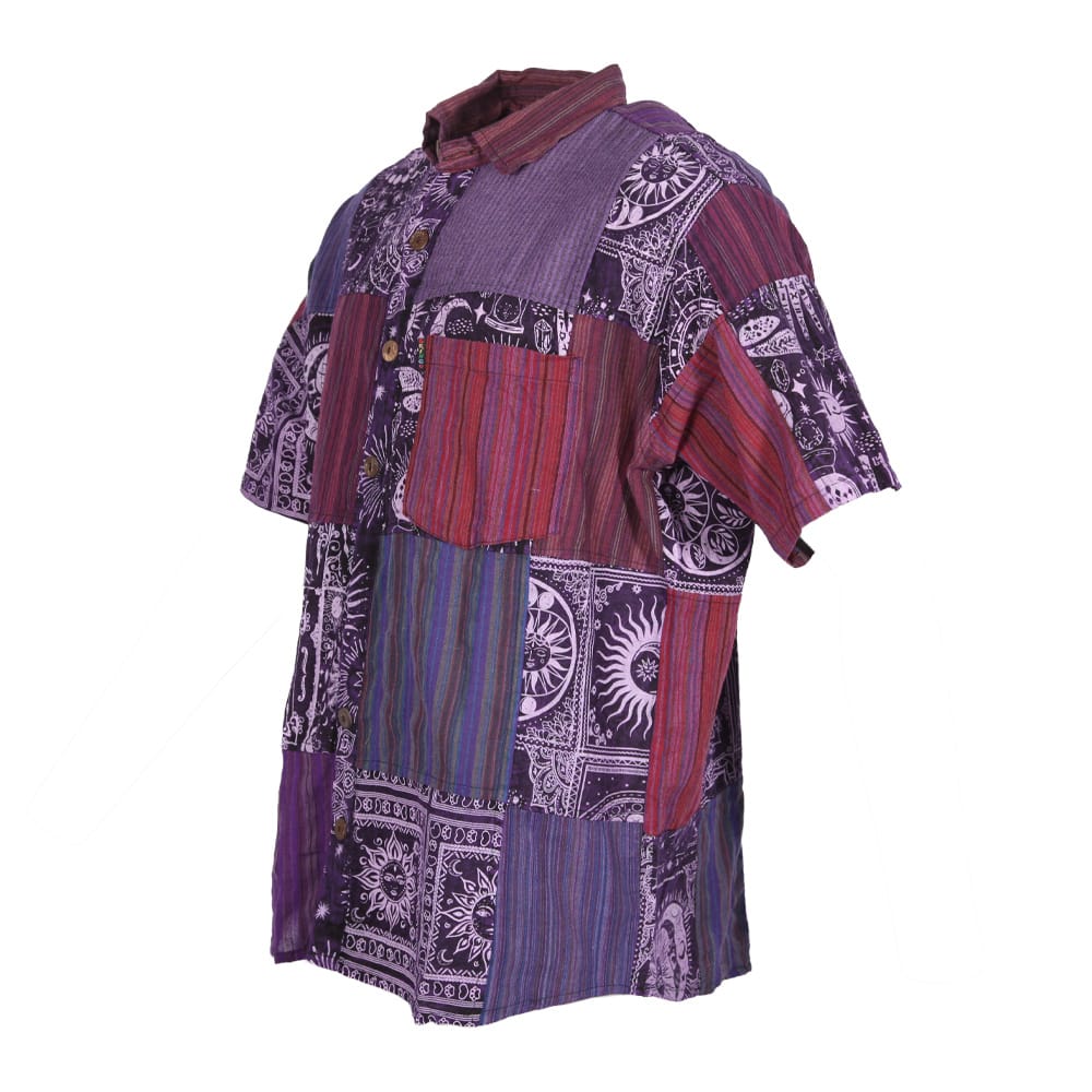Short Sleeve Patchwork Shirt