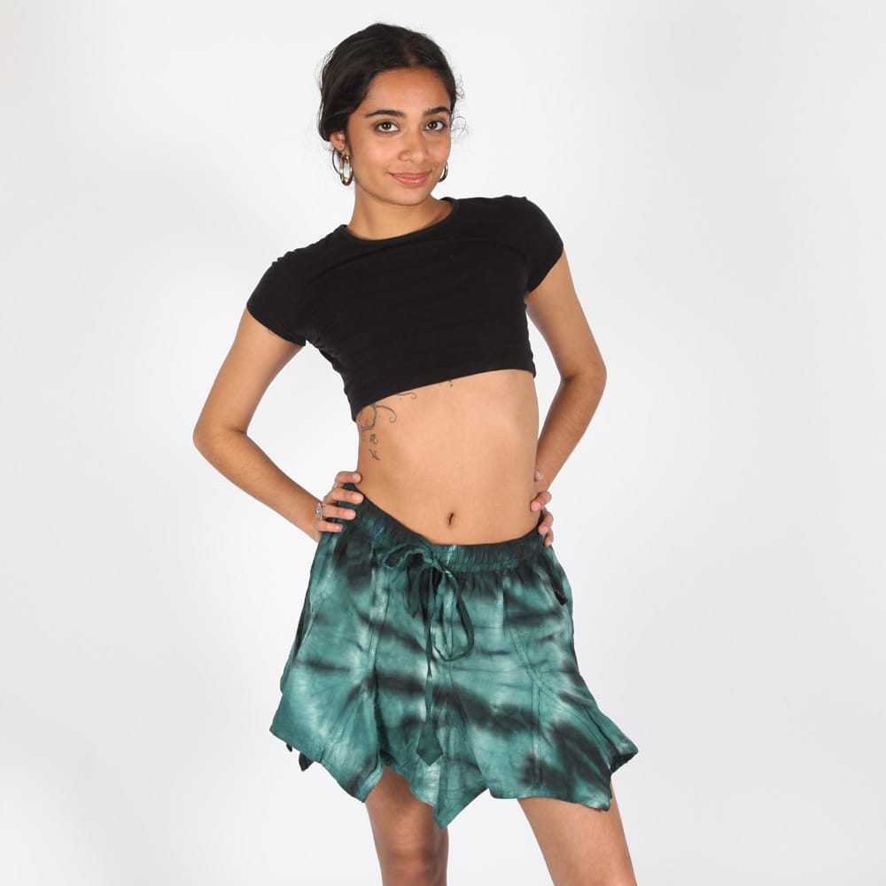 Tie Dye Hanky Hem Mini Skirt
