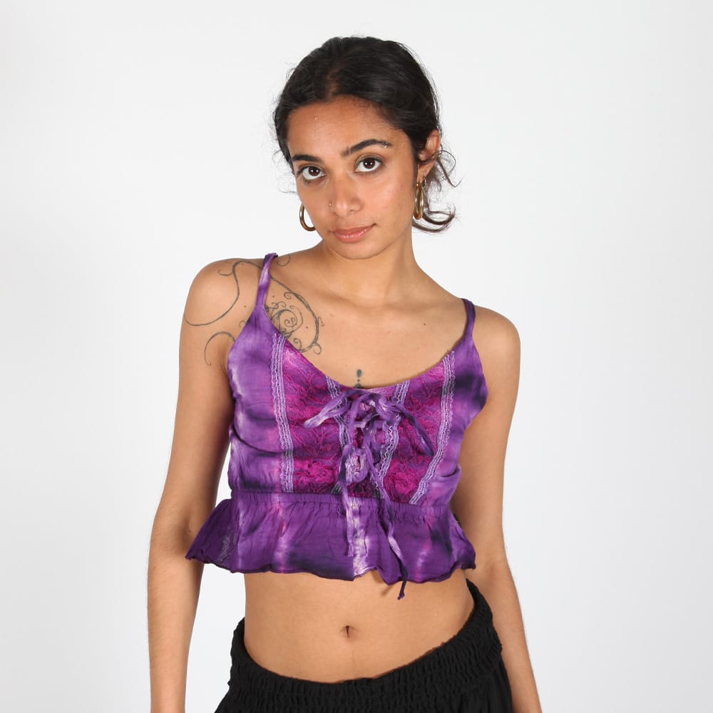 Tie Dye Cropped Vest Top