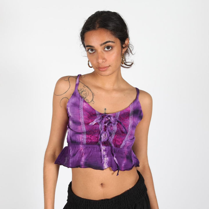 Tie Dye Cropped Vest Top