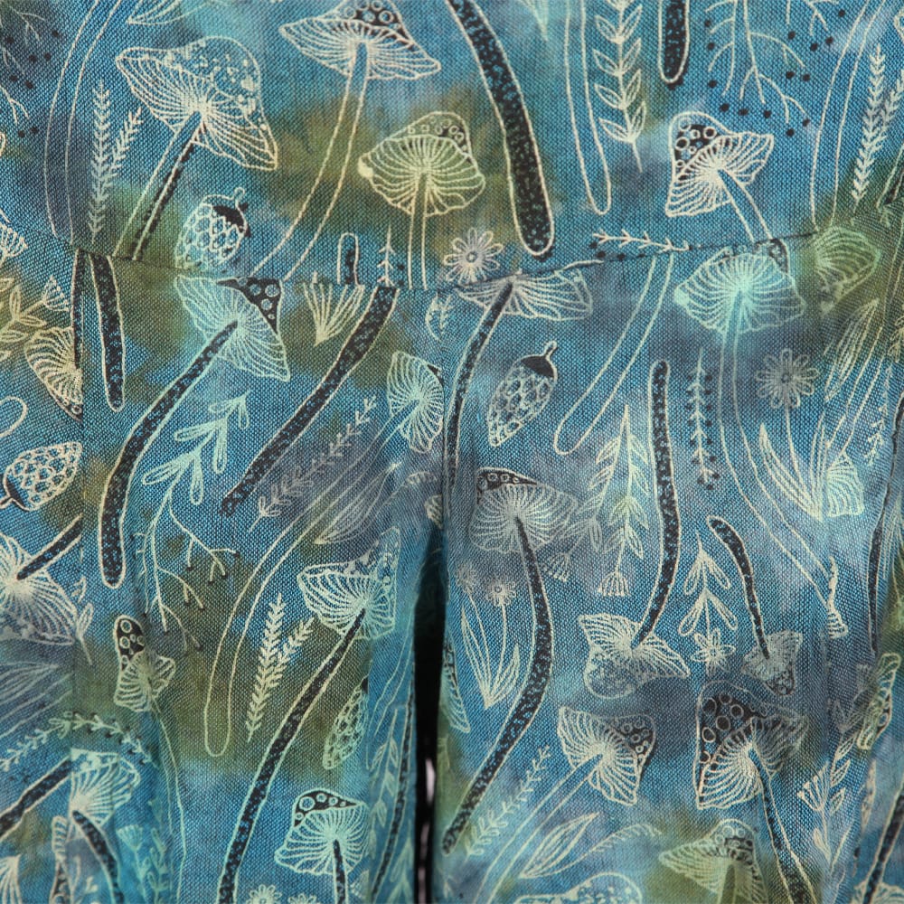 Tie Dye Mushroom Print Wide Leg Trousers