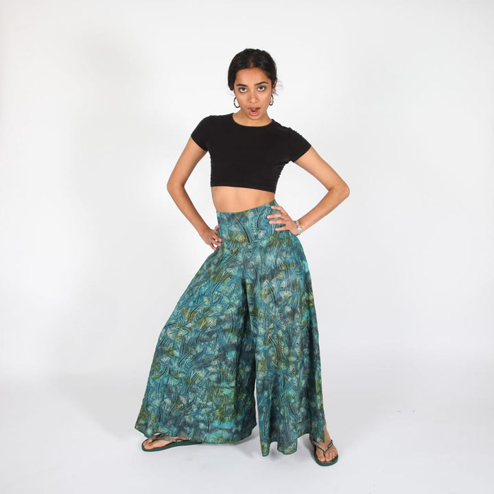 Tie Dye Mushroom Print Wide Leg Trousers