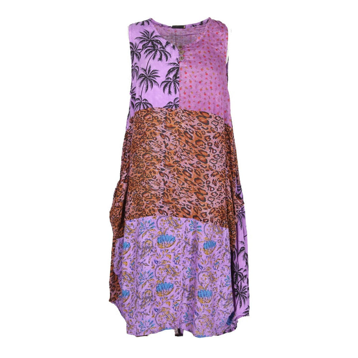 Patchwork Midi Balloon Dress
