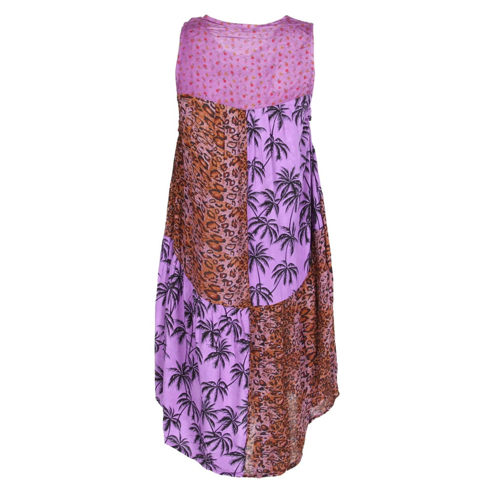 Patchwork Midi Balloon Dress