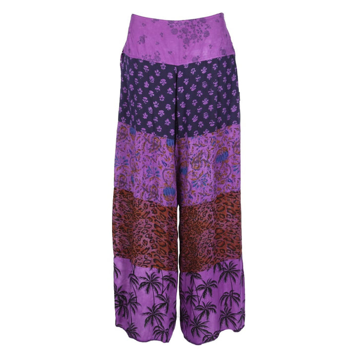 Patchwork Floral Wide Leg Trousers