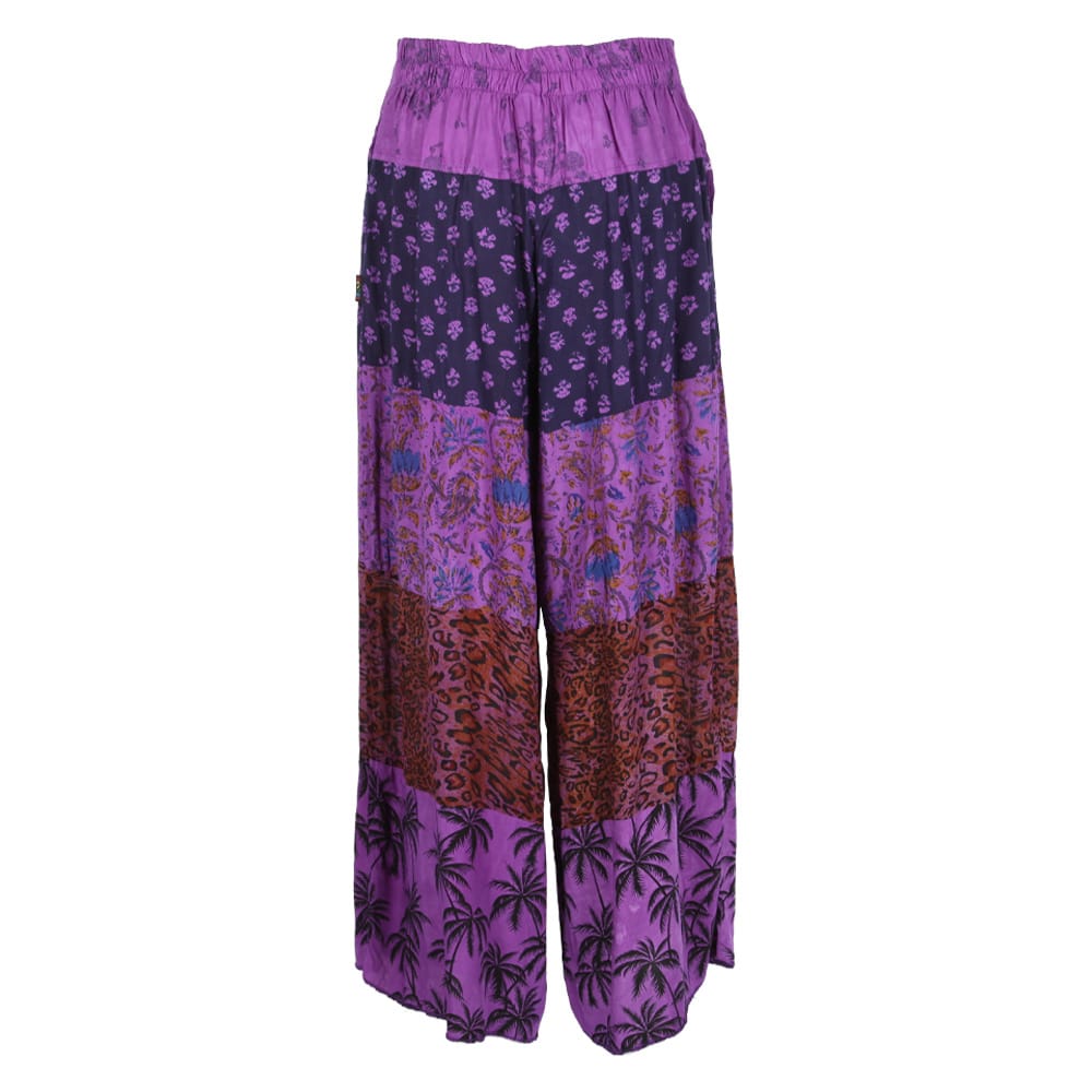 Patchwork Floral Wide Leg Trousers