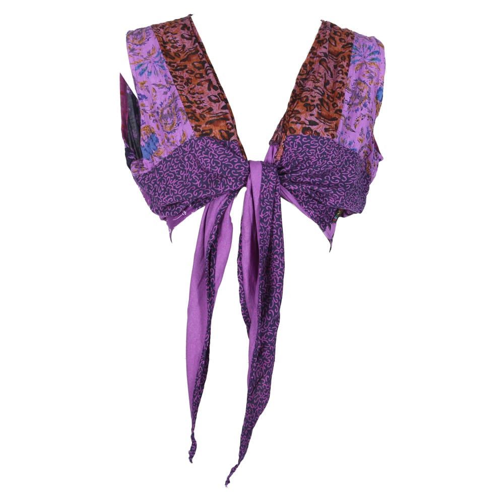 Patchwork Sleeveless Tie Top