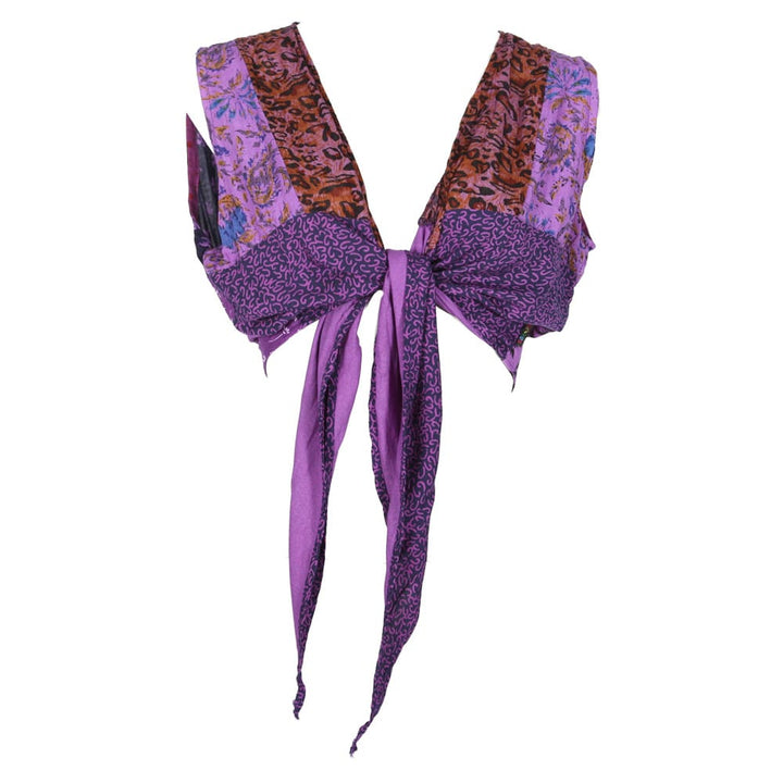 Patchwork Sleeveless Tie Top