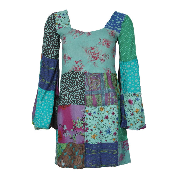 Scoop Neck Dress With Bell Sleeves
