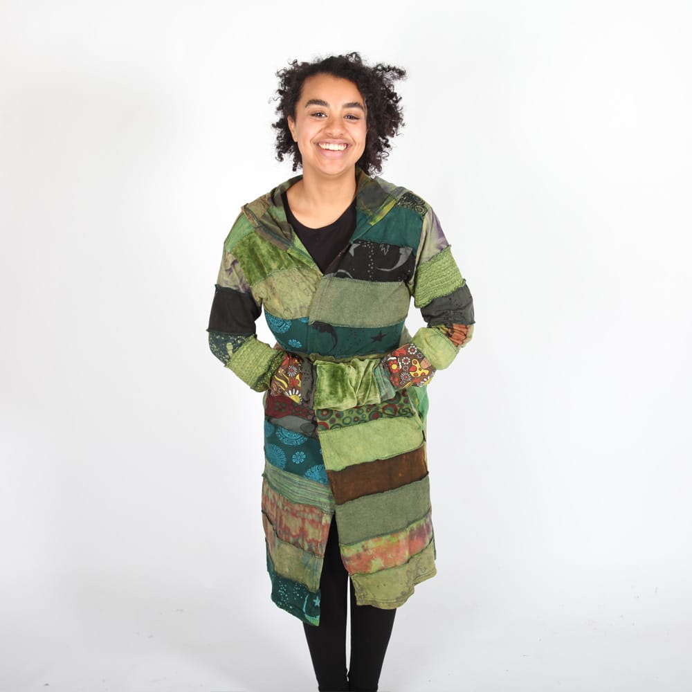 Longline Patchwork Lightweight Cardigan