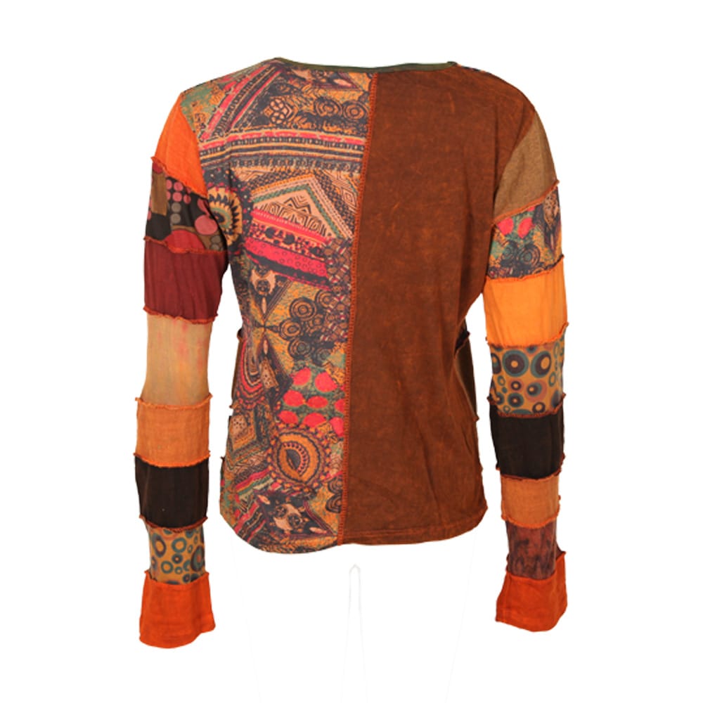Oversized Sleeve Panelled Top