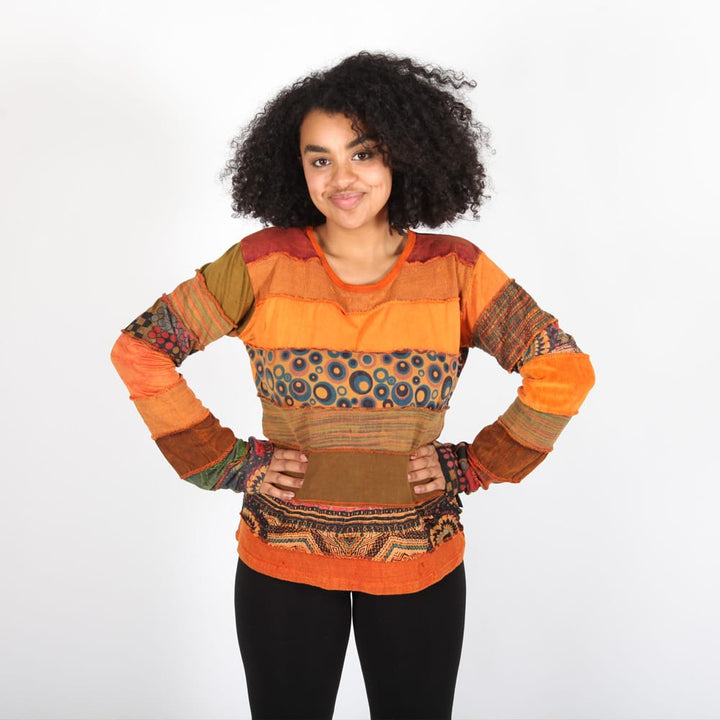 Oversized Sleeve Panelled Top