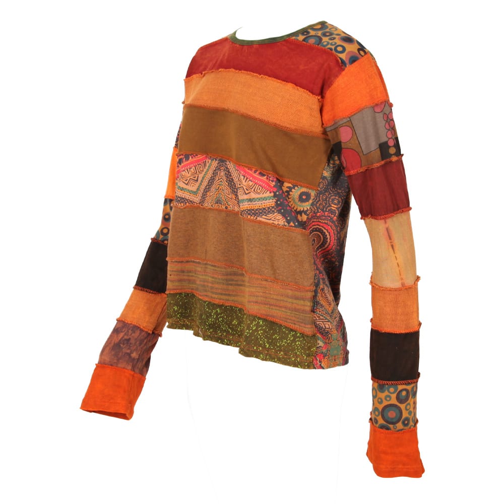 Oversized Sleeve Panelled Top