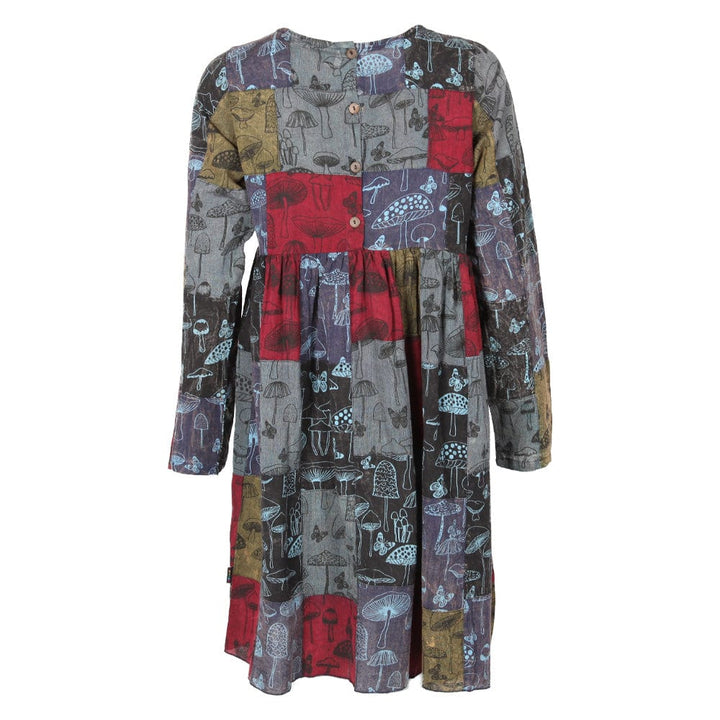 Mushroom Print Smock Dress