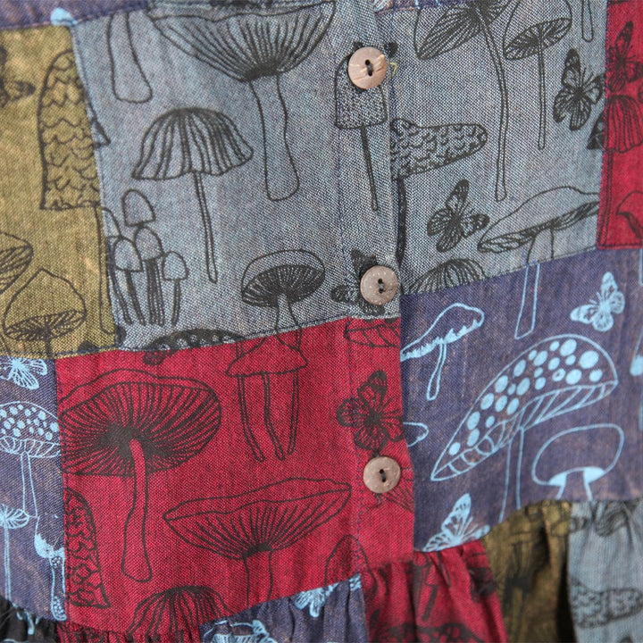 Mushroom Print Smock Dress