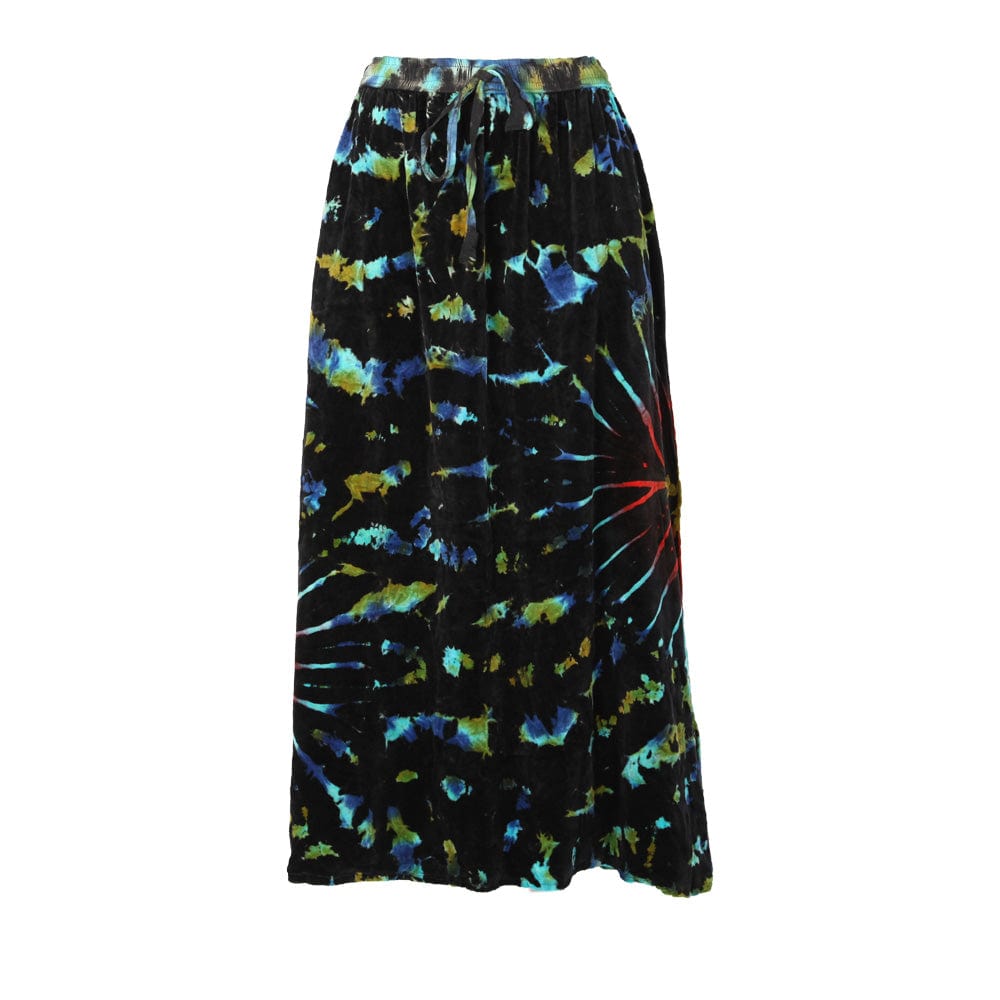 Tie Dye Velvet Maxi Skirt