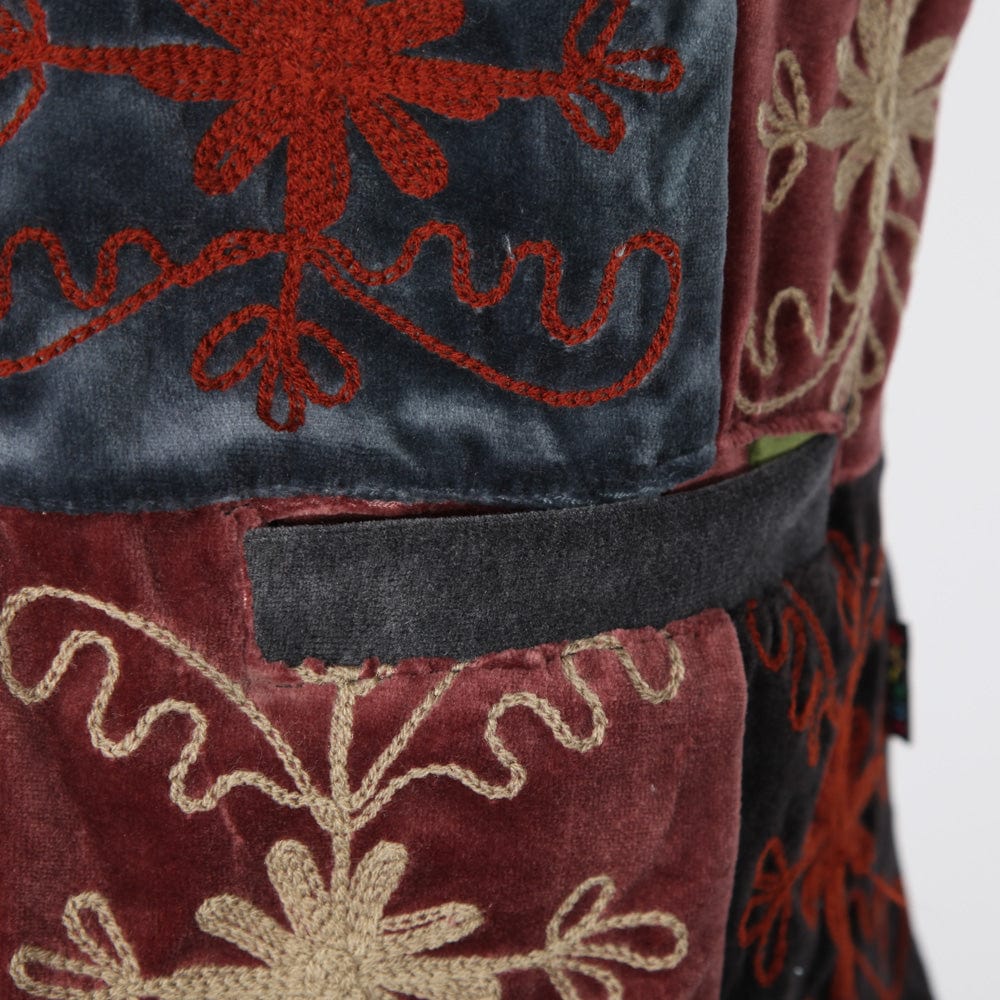 Embroidered Patchwork Velvet Waistcoat