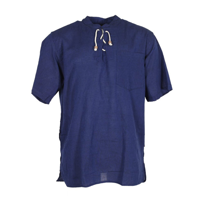 Short Sleeve Lace up Kurta Shirt