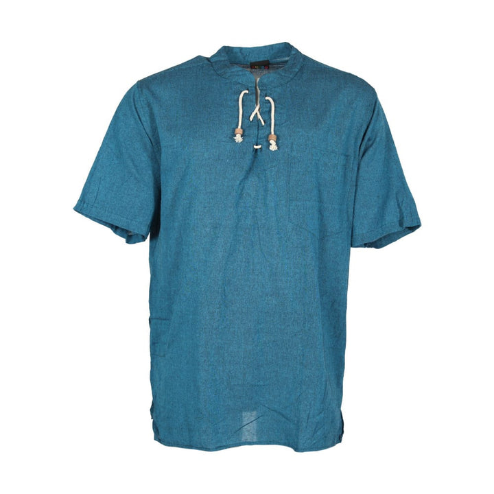 Short Sleeve Lace up Kurta Shirt