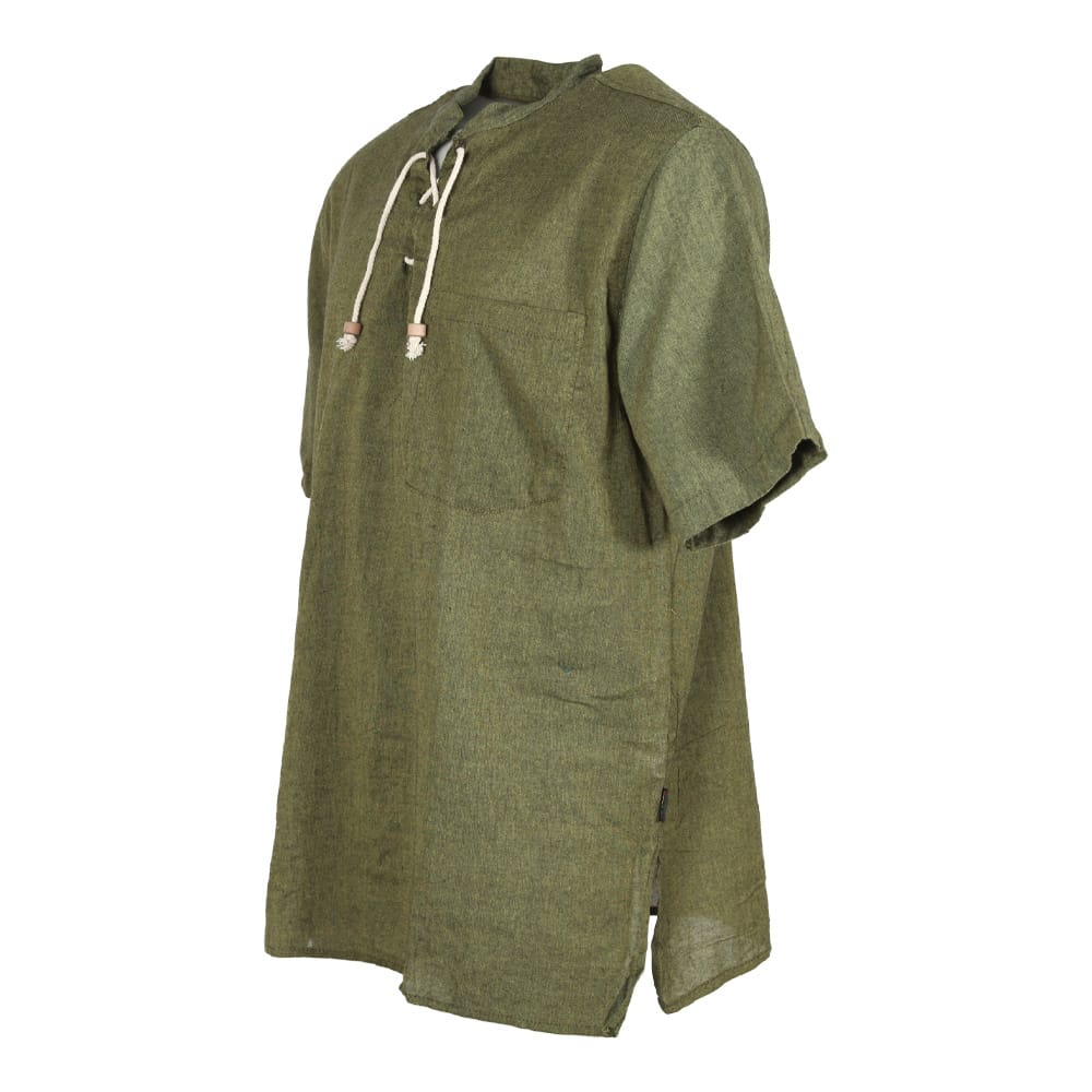 Short Sleeve Lace up Kurta Shirt