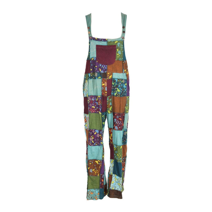 Patchwork Button Up Dungarees