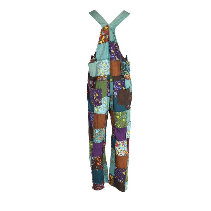 Patchwork Button Up Dungarees