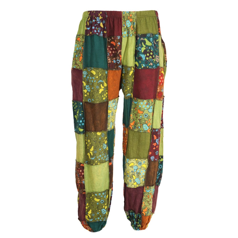 Patchwork Mushroom Harem Pants