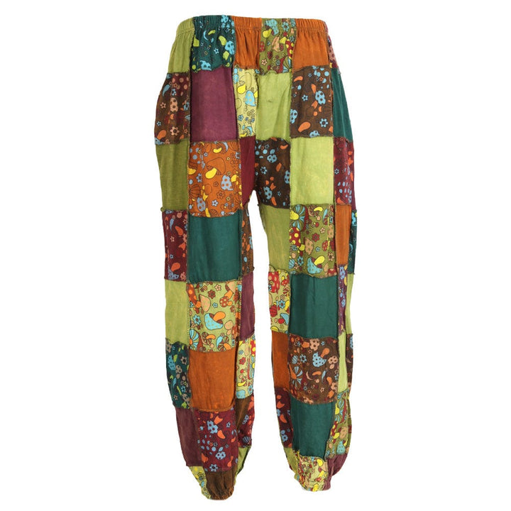 Patchwork Mushroom Harem Pants