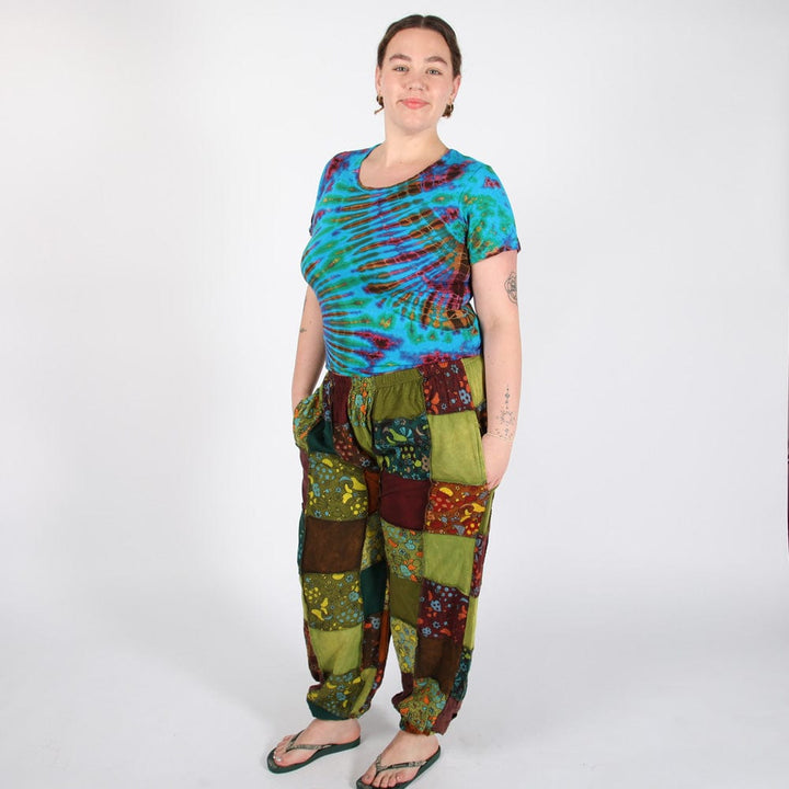 Patchwork Mushroom Harem Pants