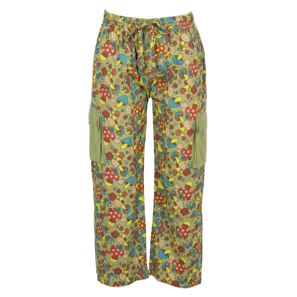 Mushroom Print Cargo Trousers
