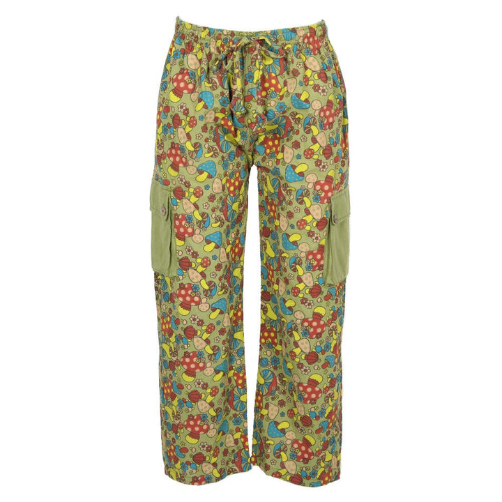Mushroom Print Cargo Trousers