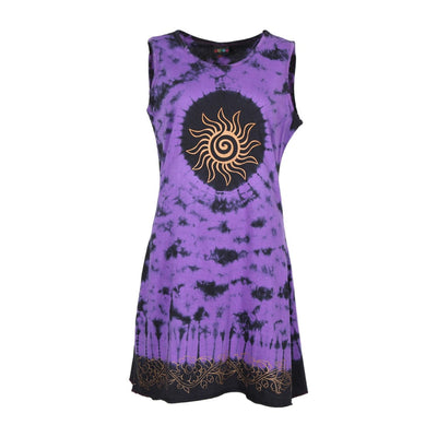 Purple Sleeveless Midi Dress