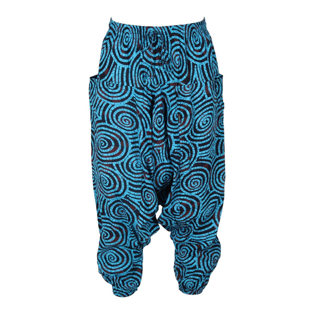 Men's Blue Spiral Harem Pants