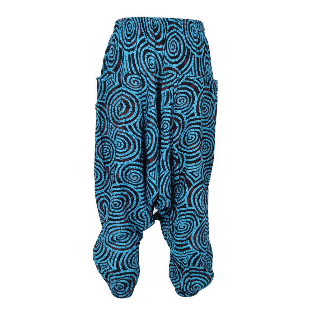 Men's Blue Spiral Harem Pants