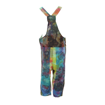 Kids Patchwork Tie Dye Dungarees