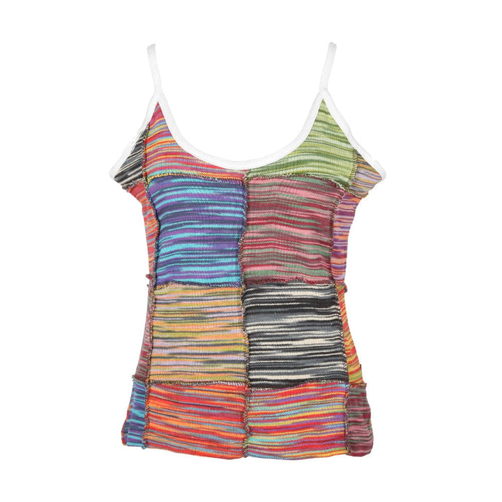 Knitted Patchwork Vest Top