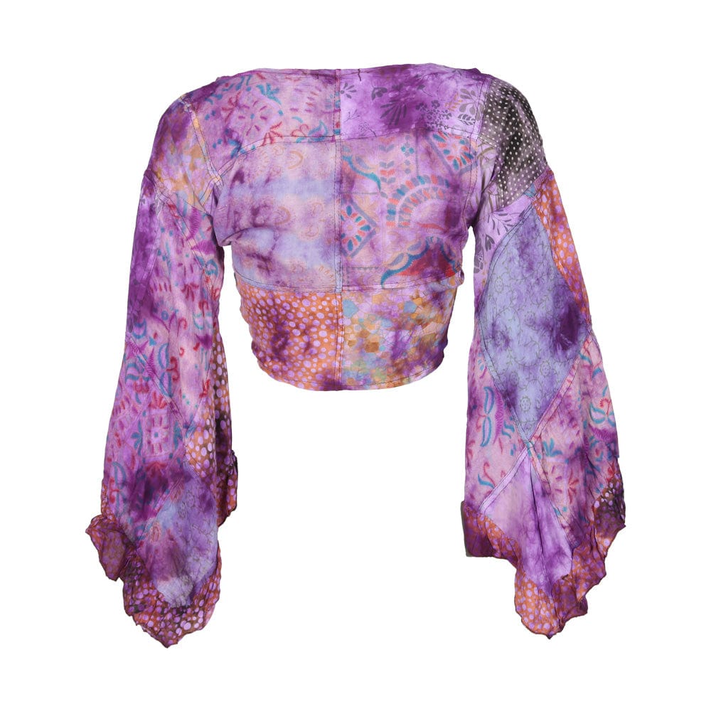Tie Dye Bell Sleeve Wrap Top