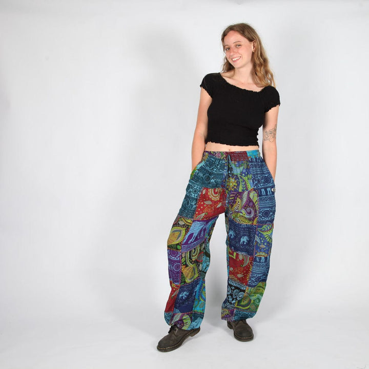 Kantha Stitch Patchwork Harem Pants