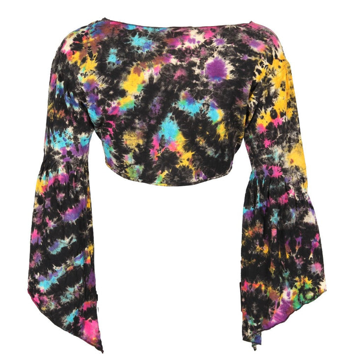 Tie Dye Bell Sleeve Crop Top