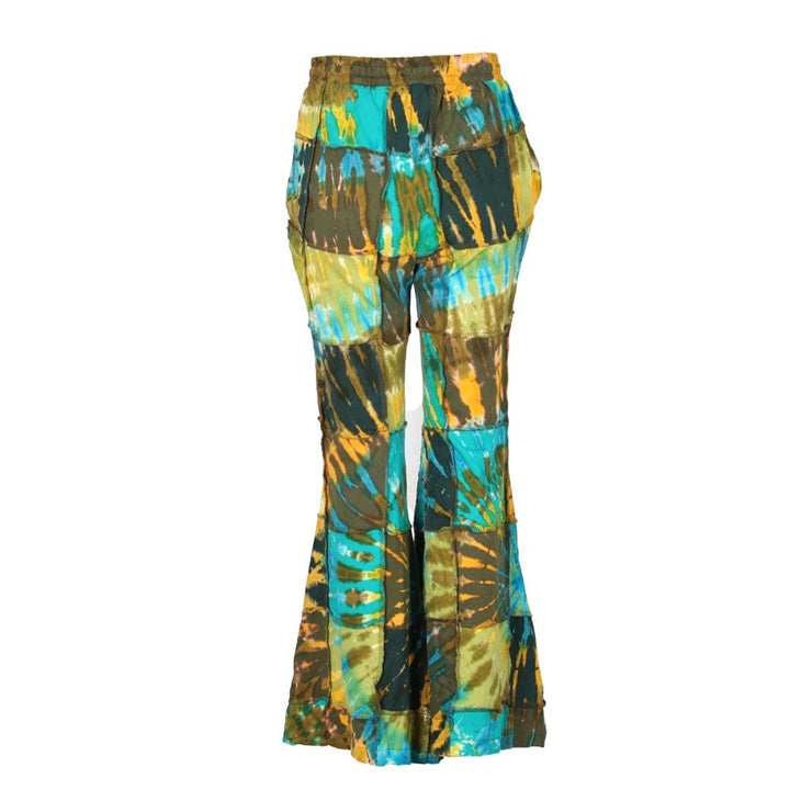 Kick Flare Patchwork Trousers