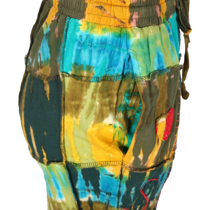 Kick Flare Patchwork Trousers