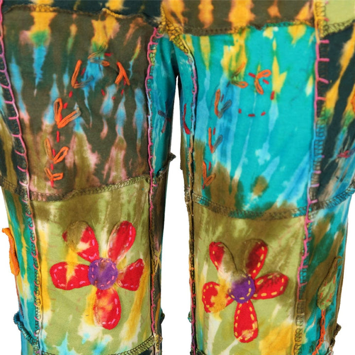 Kick Flare Patchwork Trousers