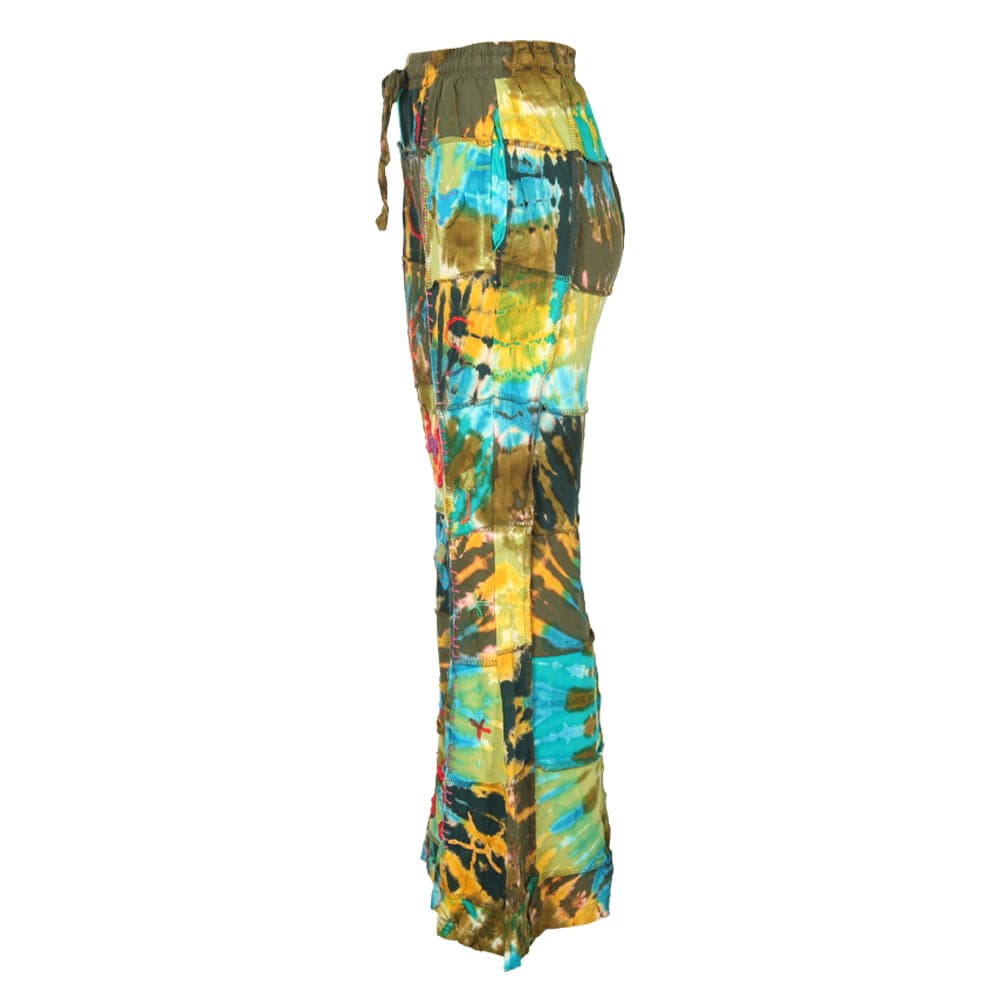 Kick Flare Patchwork Trousers